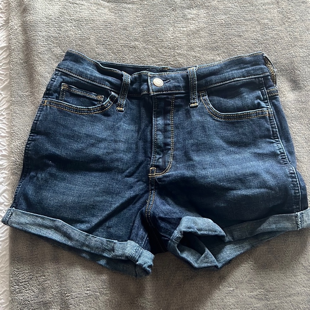 Dark Wash No Rip Hollister Shorts
